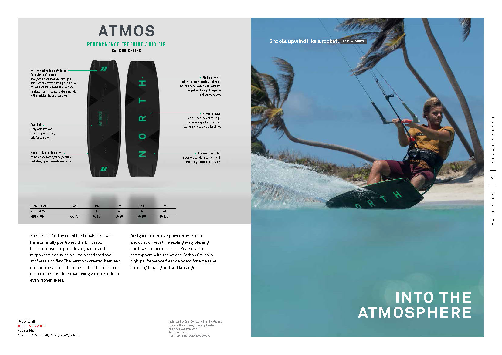 Atmos carbon planche de kite north 2020